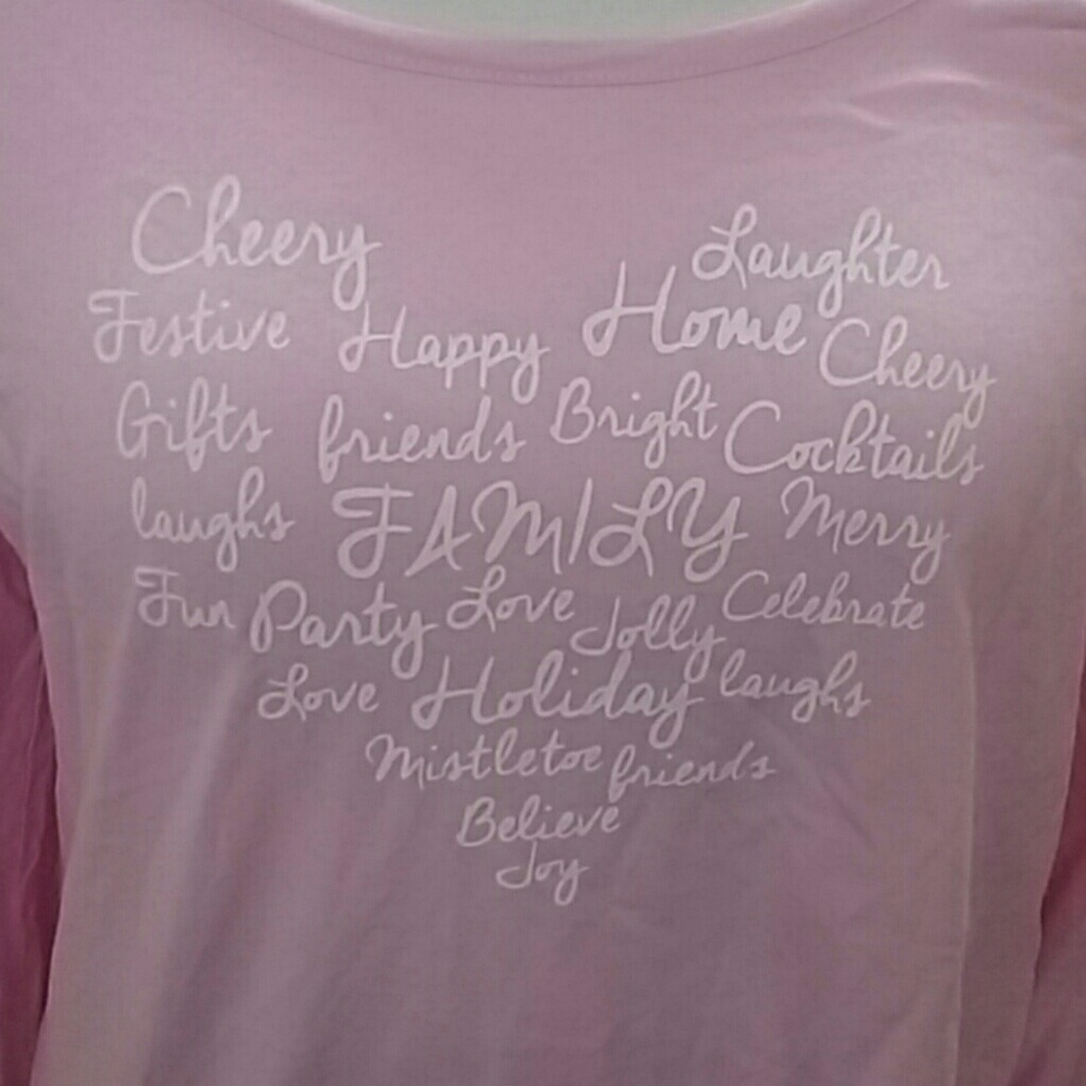 Charter Club Womens Printed Long Sleeve Pajama Top - Picture 2 of 3